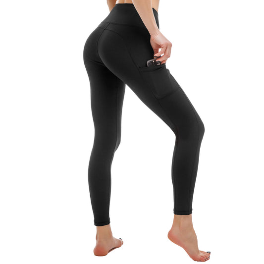 Stanpetix Yoga Pants for Women - Gym Leggings with Pockets High Waisted Black Tummy Control((Black,XL)